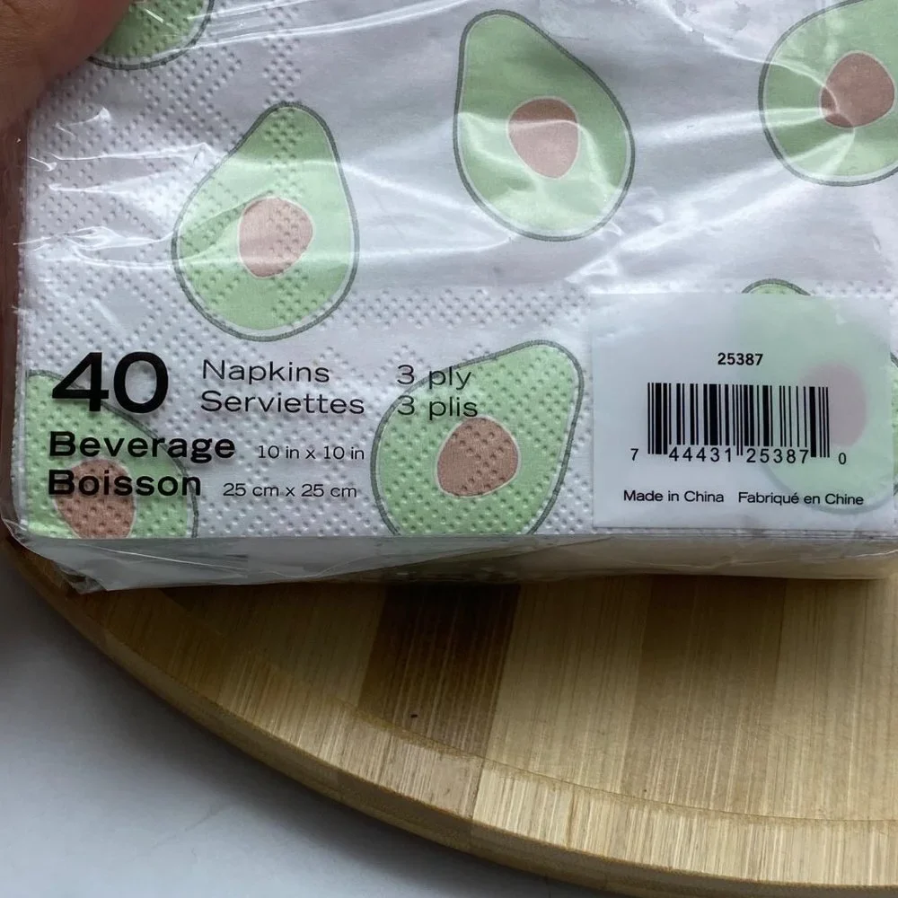 Lady Jane Ltd‎ Avocado Beverage Napkins 40 10”x10” Fiesta Birthday Party